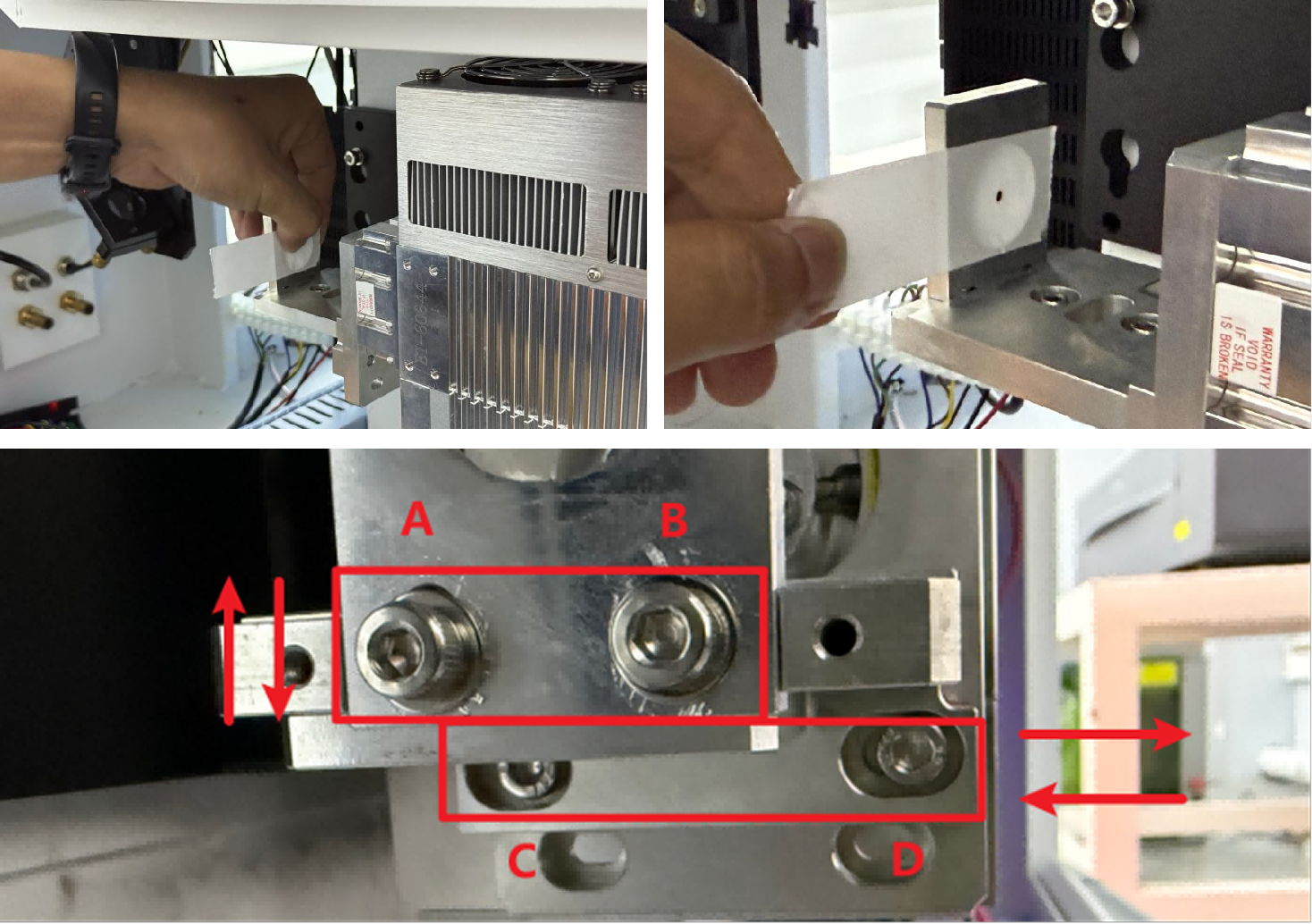 Removing Hydra focusing lens for beam alignment