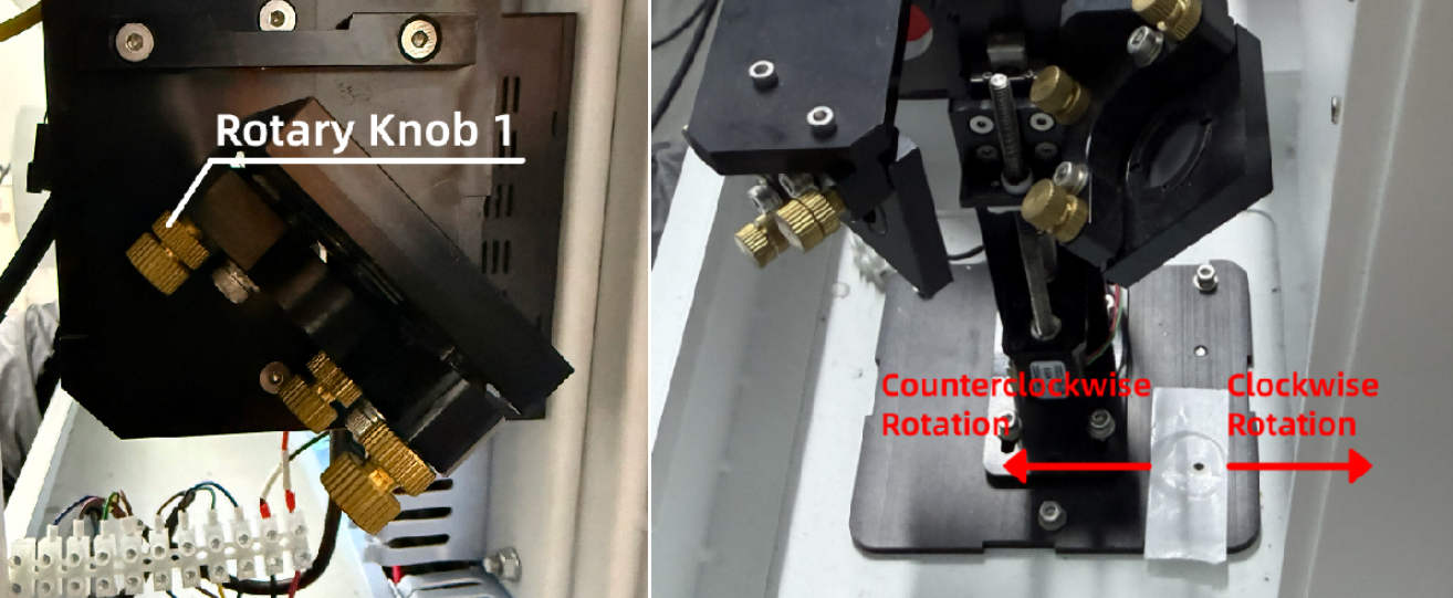 Optical Mirror 1 horizontal adjustment knob