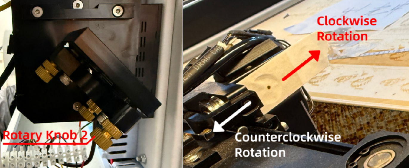 Optical Mirror 1 horizontal adjustment knob for simplified method