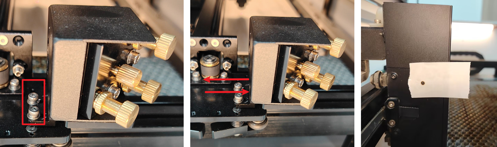 Beam center alignment left and right offset diagram