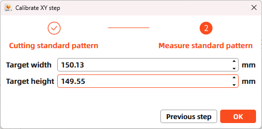 MakerBoost calibration measurement window