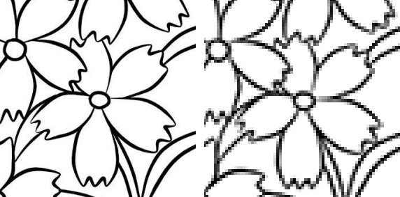 Camera resolution comparison low versus high