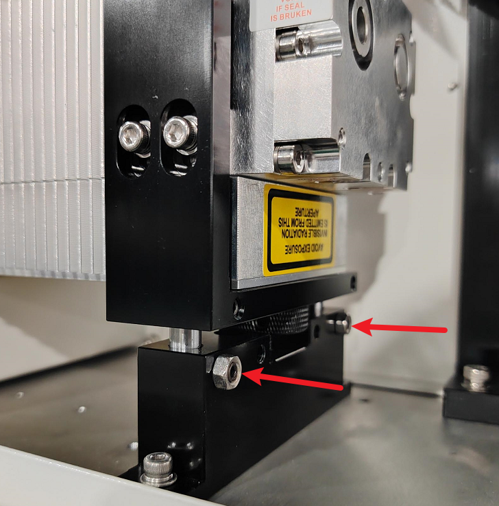 RF tube adjustment screw location