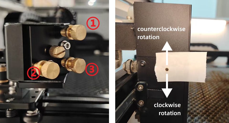 Adjusting screw 1 on Mirror 2