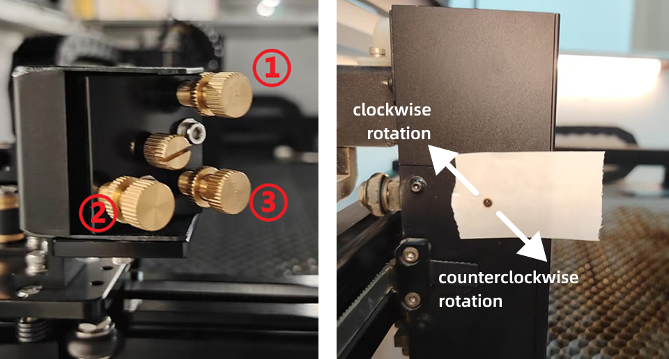 Adjusting screw 3 on Mirror 2
