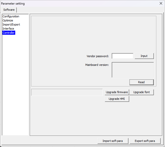 RDWorks vendor password field