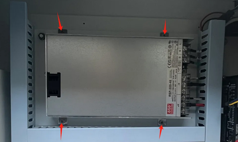 Unscrew and remove RF laser power supply unit
