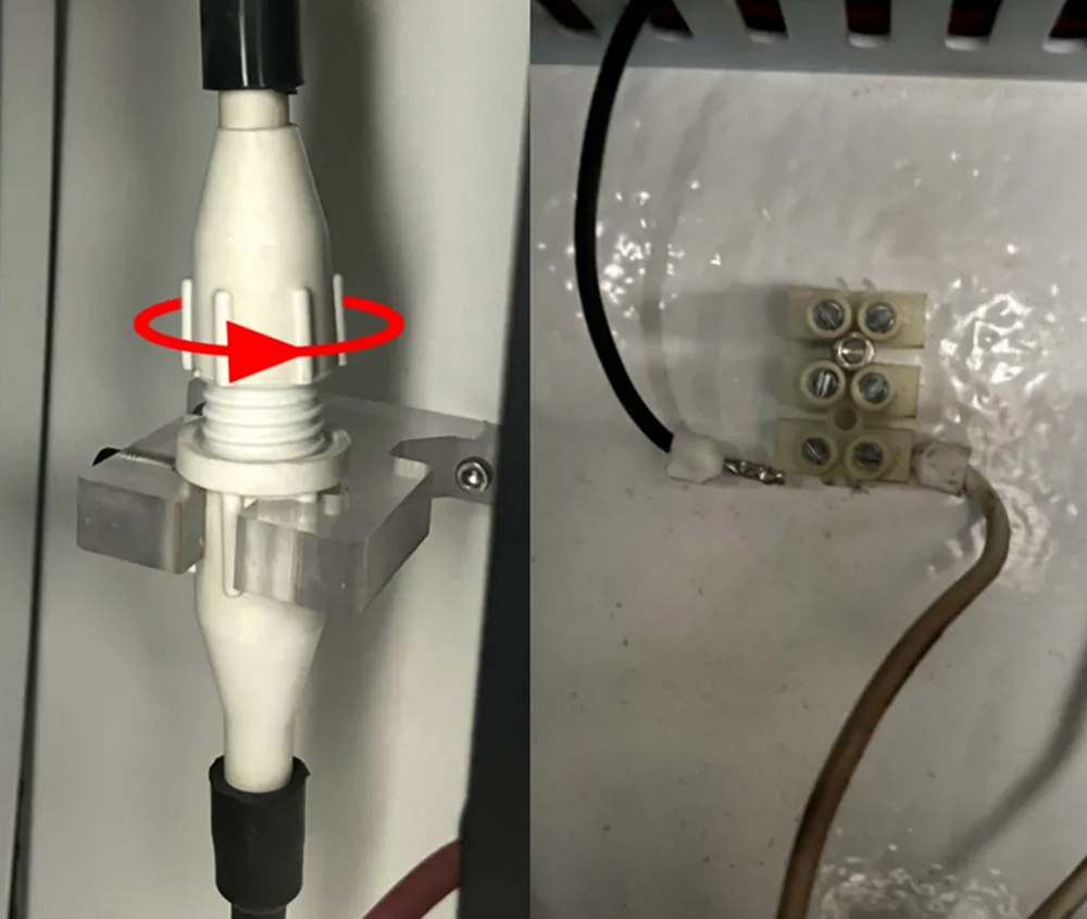 Disconnect glass tube electrode wires