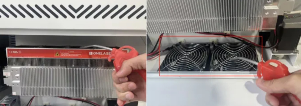 Cleaning the RF tube cooling fan and exhaust fan