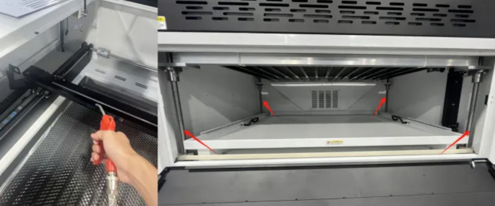 Cleaning the X, Y guide rails and Z-axis lead screw