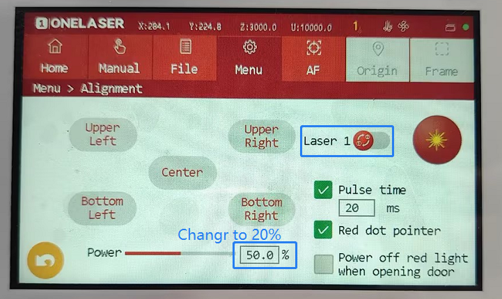 Hydra alignment pulse power screen