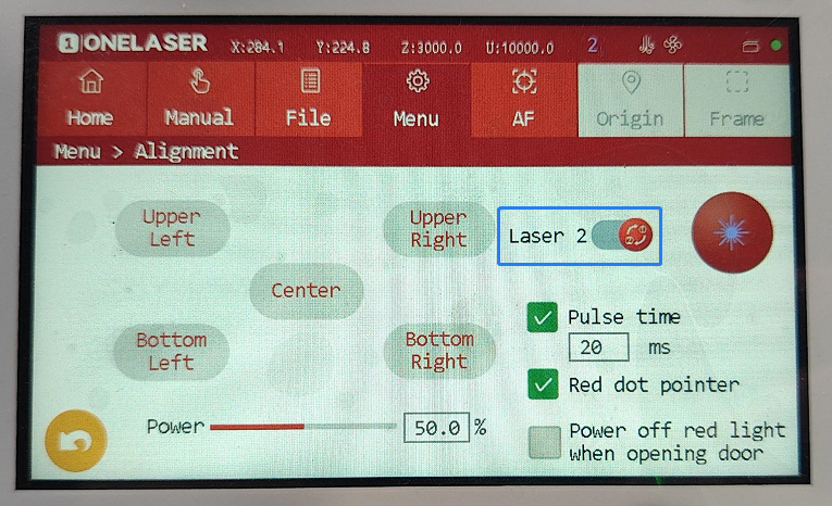 Hydra dual laser source toggle