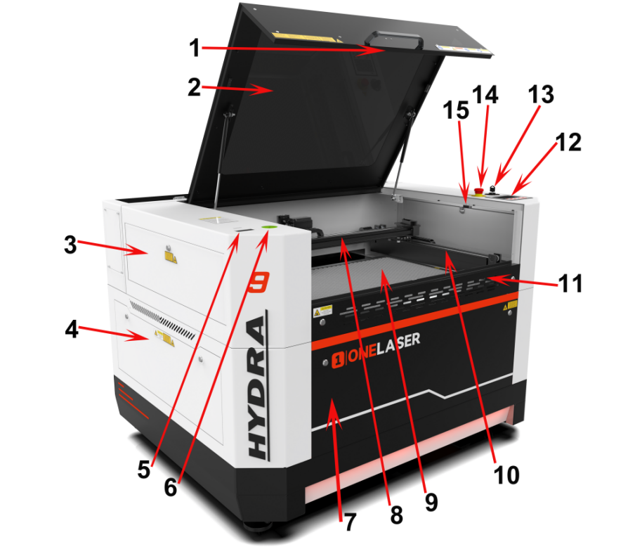 Hydra front machine components