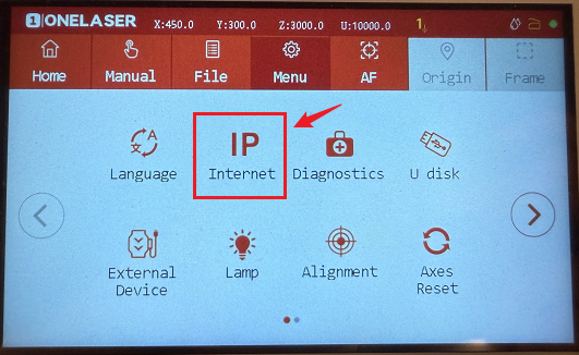 Hydra network settings screen