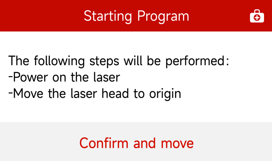 Hydra startup touchscreen page