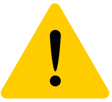 Yellow black warning sign