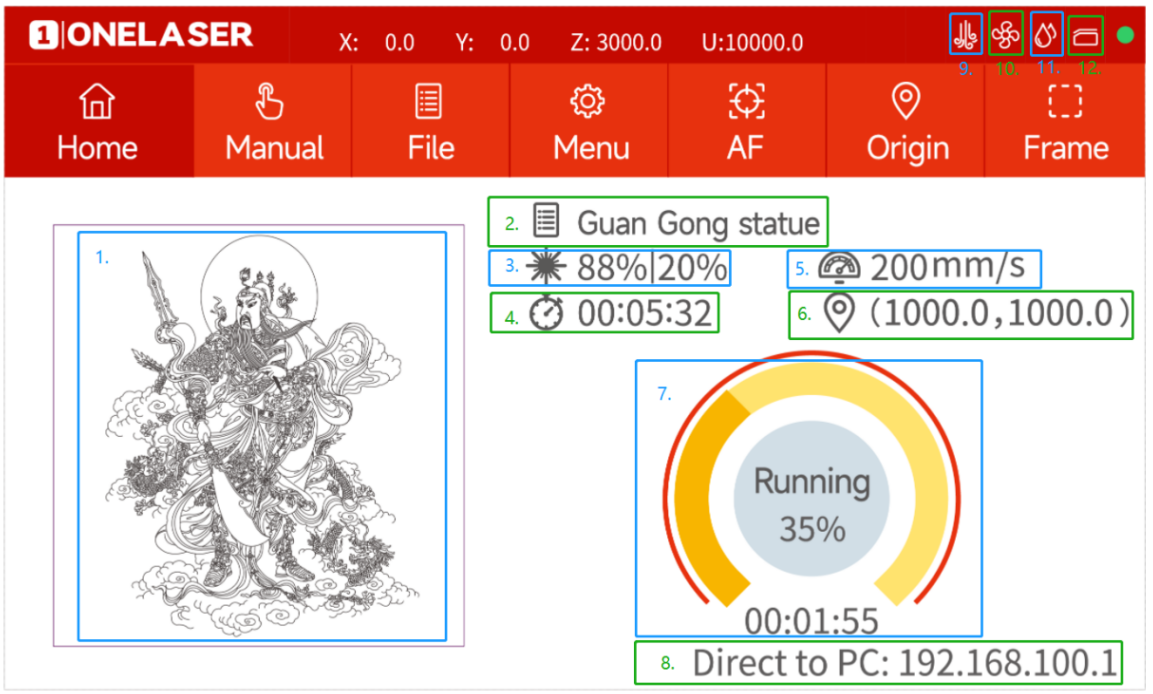Hydra touchscreen home page