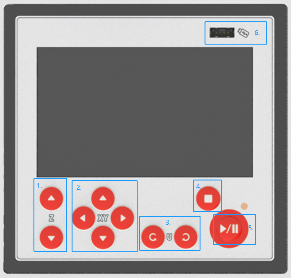 Hydra touchscreen and buttons layout