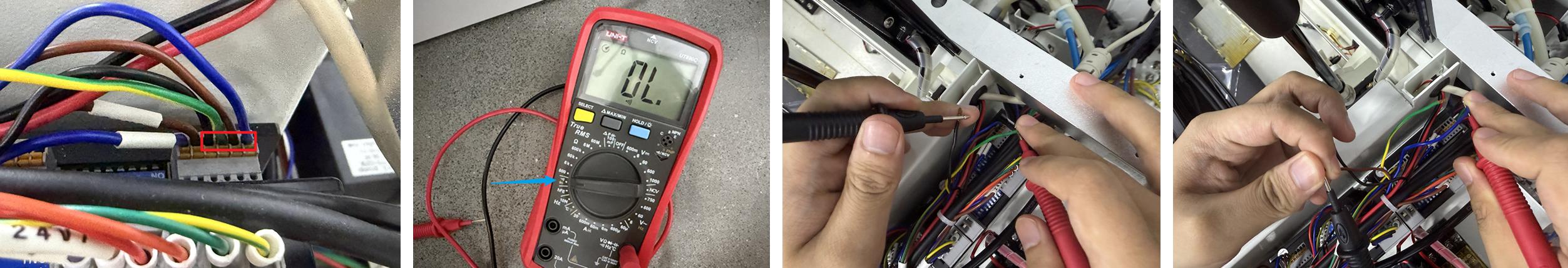 Testing Y-axis driver wiring with a multimeter