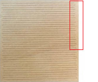 Example of scanning offset misalignment and corrected engraving lines