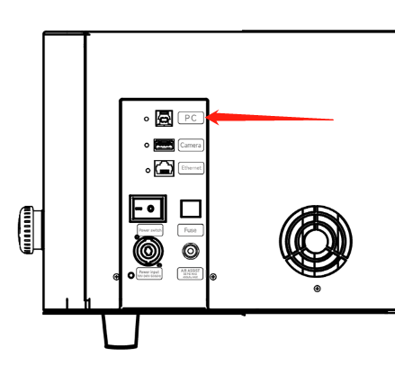 Connecting USB cable between computer and OneLaser machine