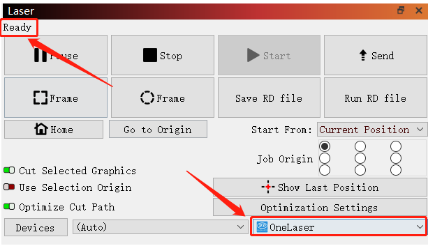 Lightburn connected successfully with X Series laser machine