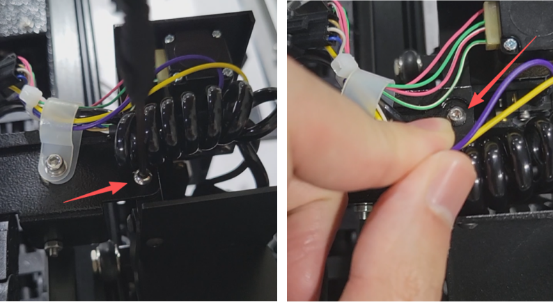Loosening screws on the cable trough sheet metal