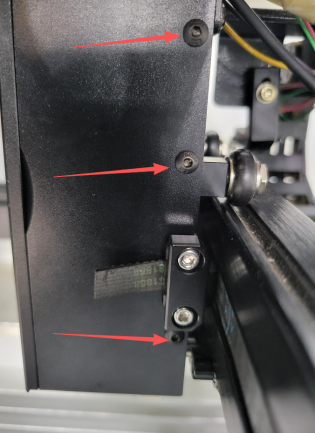 Removing screws on the right cover plate of laser head