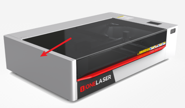 Opening side door of OneLaser XT to access chiller area