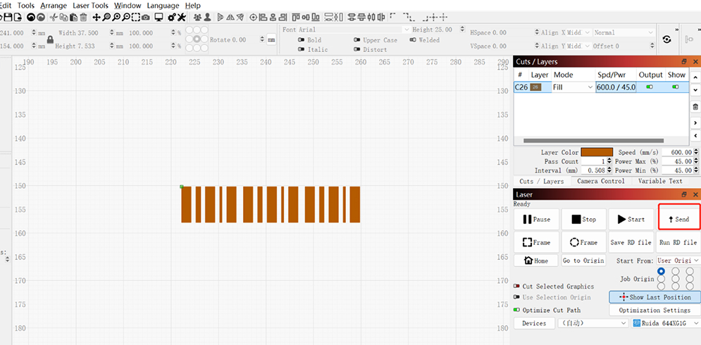 Uploading engraving file to laser machine