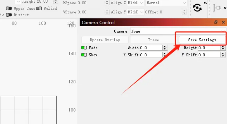 Saving camera calibration settings in LightBurn