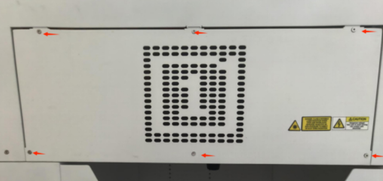 Removing right side panel of laser machine