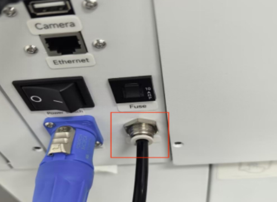 External blower connected and air compressor running