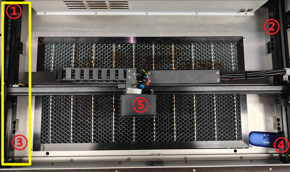 Initial light spot alignment view