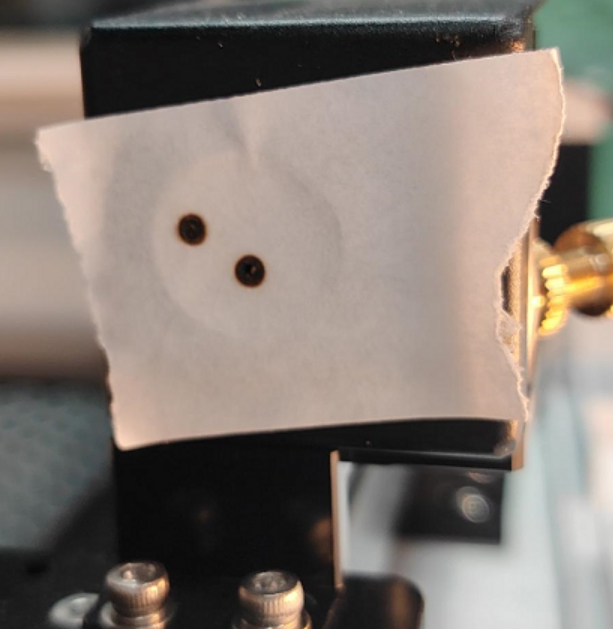 Example of misaligned laser light spots