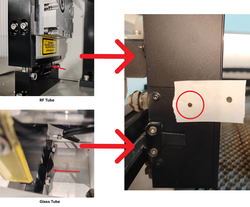 Laser tube height adjustment guide