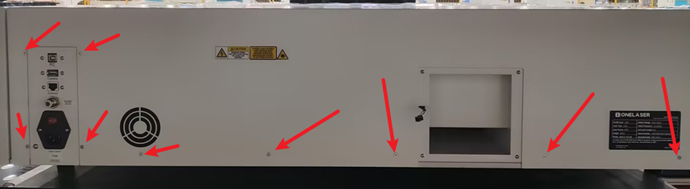 Left door removal process of OneLaser XT