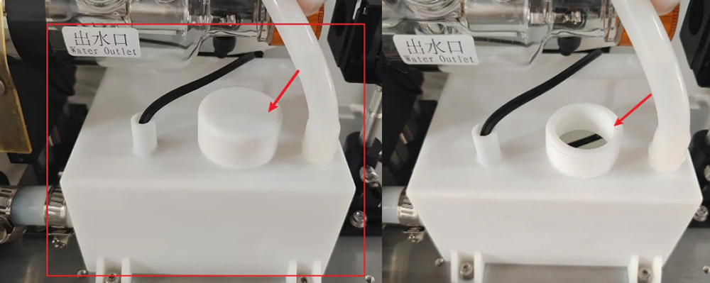 Opening water tank cap on OneLaser XT