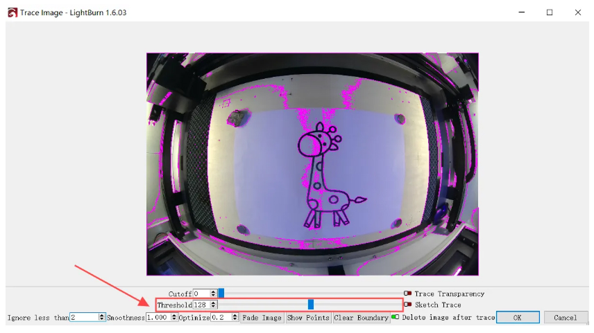 Preview traced pattern selection