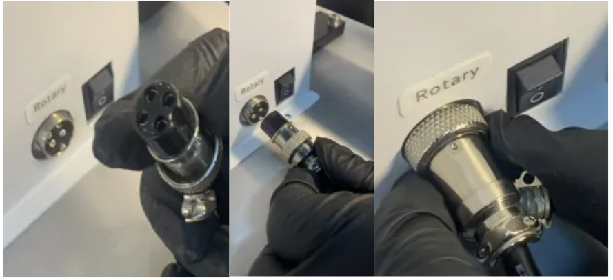 Align rotary plug groove and tighten connector