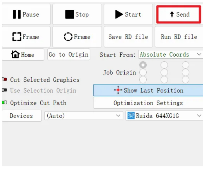 Send laser files from LightBurn to OneLaser machine