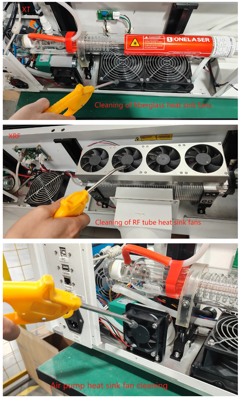 Use a dry cloth to clean dust