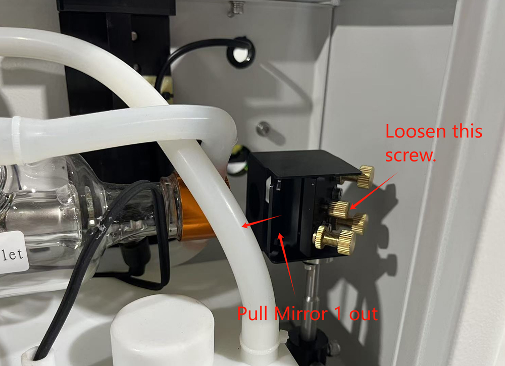 Loosen the screws securing the reflector