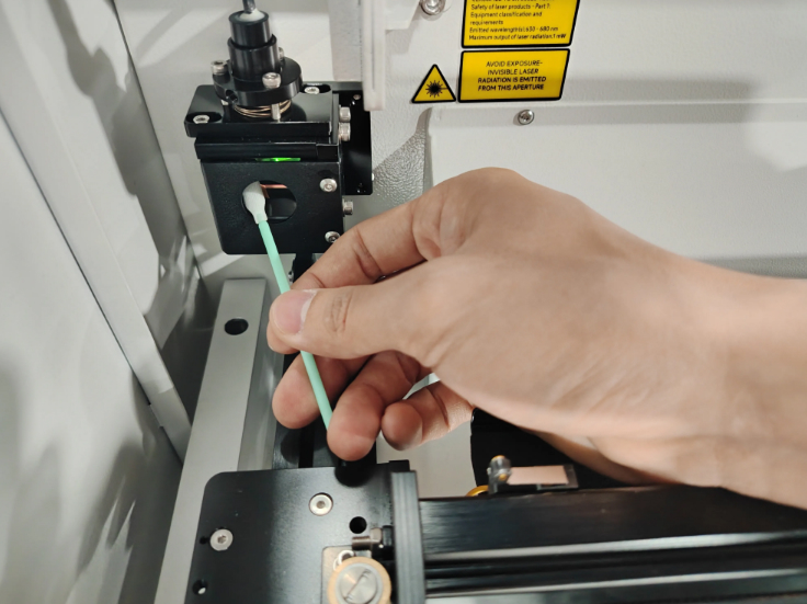 Wipe gently and finish with a clean