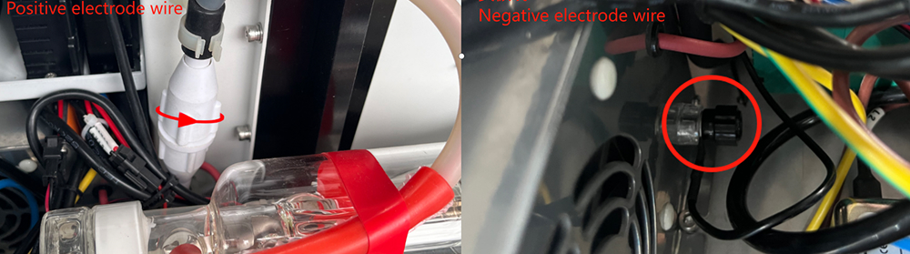 Removing positive and negative wires from XT laser power supply