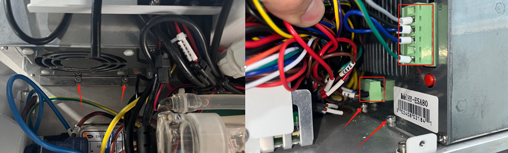 Removing XT laser power supply from machine casing
