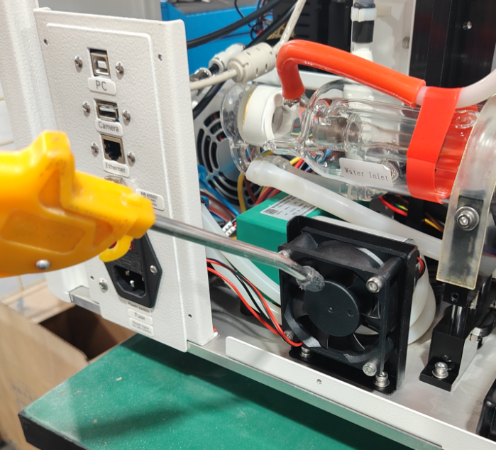 X Series cooling fan after dust removal