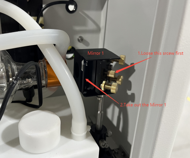 Location of mirror 1 inside the X Series laser