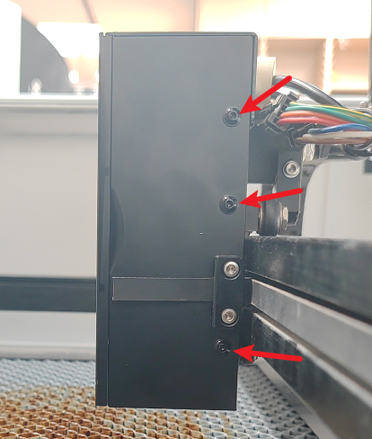 Exposed X Series laser head after removing protective covers