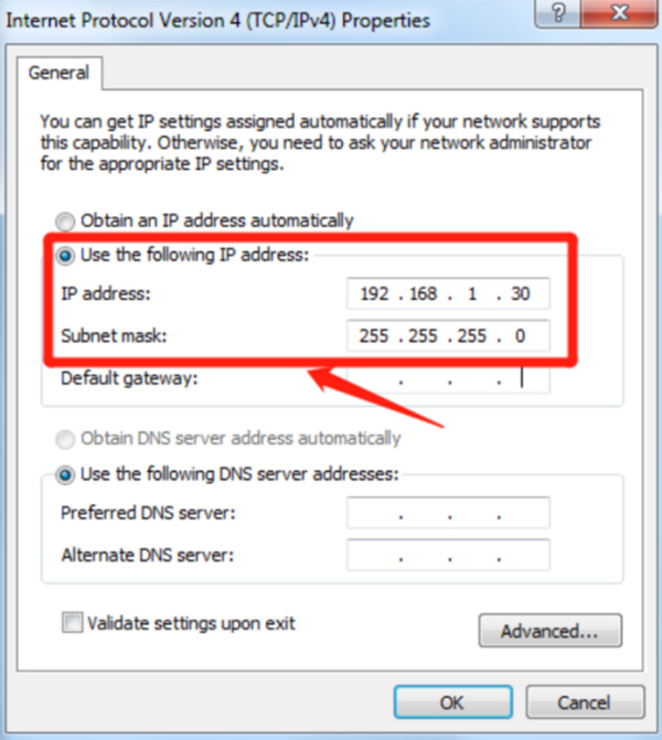 check device IP settings